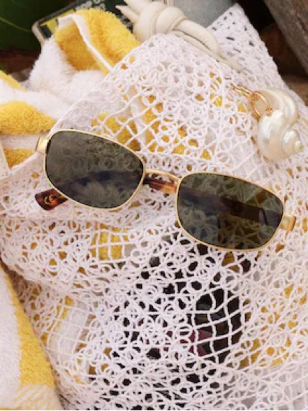NWT Madewell The Codi Rectangular Sunglasses Vintage Gold Y2K
